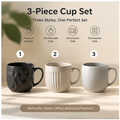 3-Pack Ceramic Mug Set – Modern Minimalist Coffee Cups for Home & Office Use (Set of 3)